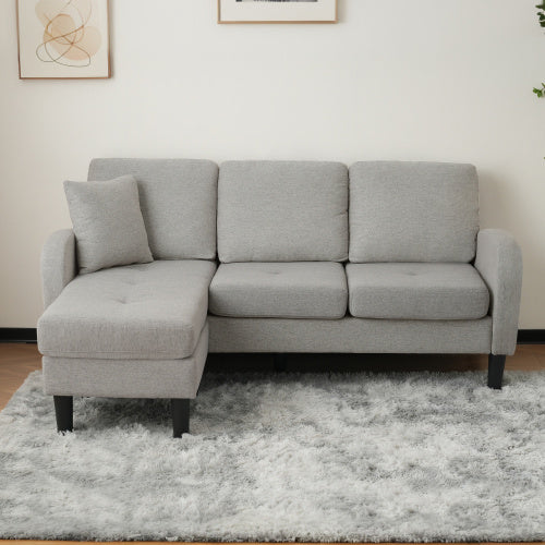 L-L-shaped Corner Sofa With Chaise Lounge 3Seater Sofa, 166 X 118 X 77 Cm, Breathable Cotton Linen Fabric, Plastic Legs, Modular Design, Ideal For Living Rooms, Apartments, And Offices