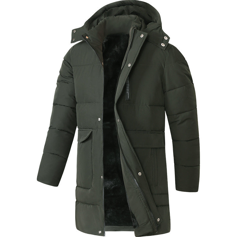Fashionable Warm Long Velvet Padded Thickened Coat