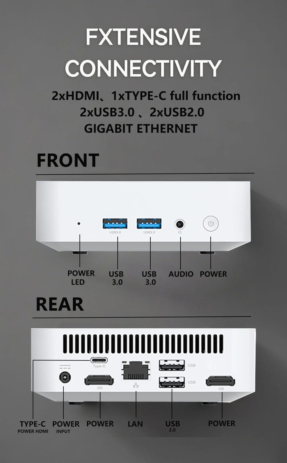 Mini PC Intel Core i7 8500Y Windows 10 12GB LPDDR3 1TB 2TB M.2 SSD Gamer Pc 4K HD WIFI 6 BT4.2 Desktop Computer