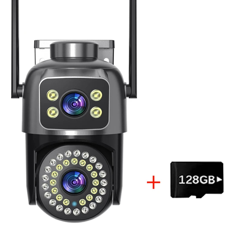 Dual Lens PTZ Wifi Camera 8MP IP Camera Dual Screen AI Human Auto Tracking Two Way Audio Video Outdoor Surveillance Cameras