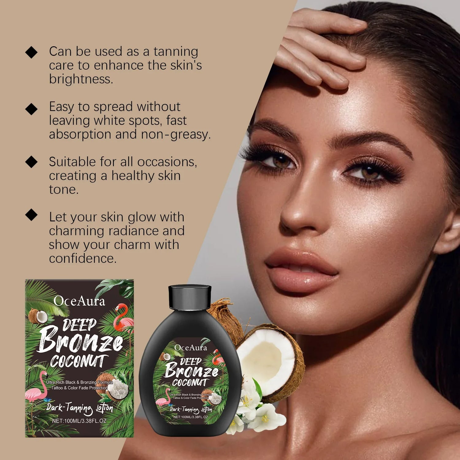 Self-tanning oil after only 24h