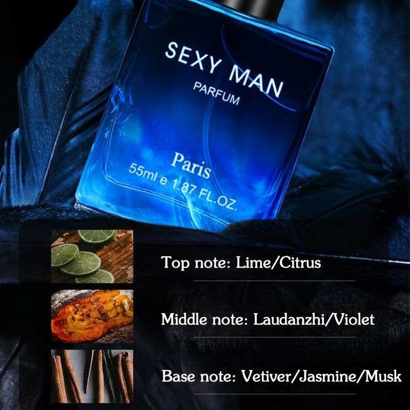 55ml Woody Notes Eau De Parfum - Refreshing Cologne Perfume for Men, Perfect for Dating and Daily Life, Long-Lasting Fragrance, Ideal Gift for Him, Seductive Scent for Confidence Boost