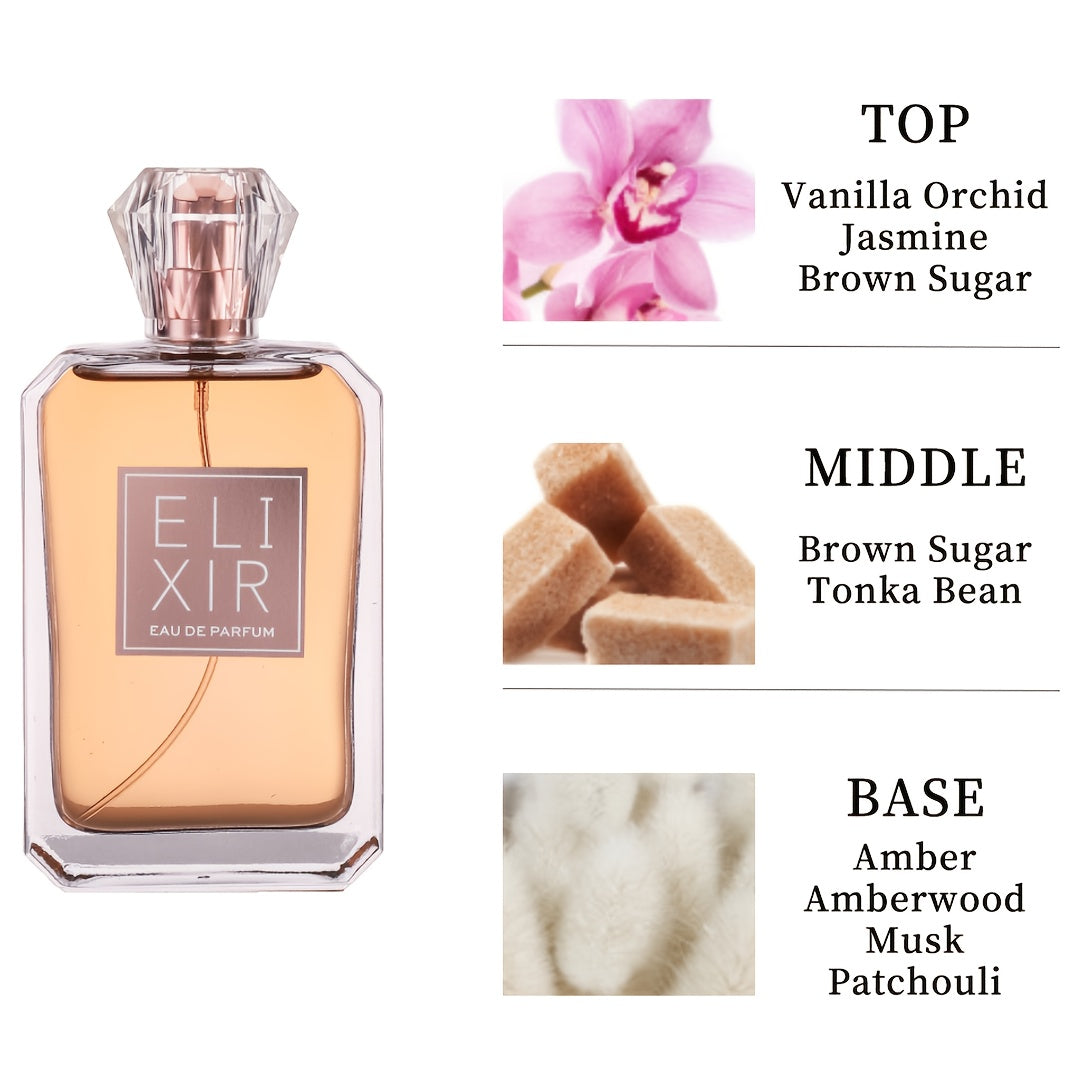3.4oz Women's Perfume Spray - Amber and Vanilla Fragrance - Long-lasting, Contains Vanilla Orchid, Jasmine and Brown Sugar, Suitable as Halloween, Christmas and Other Holiday Gifts, Valentine's Day And Other Festivals