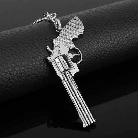 Revolver Weapon Model Letter Tag Pendant