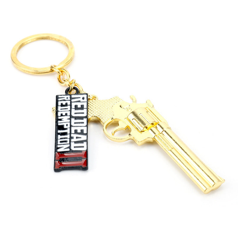 Revolver Weapon Model Letter Tag Pendant