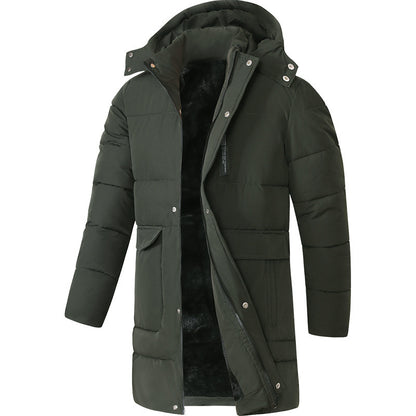 Fashionable Warm Long Velvet Padded Thickened Coat