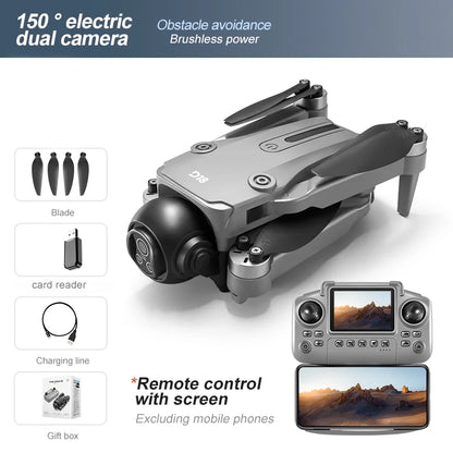 New D18 RC Drone 8K Professional HD  Dual Camera 360° Obstacle Avoidance Aerial Optical Brushless Large Screen Quadcopter Toy