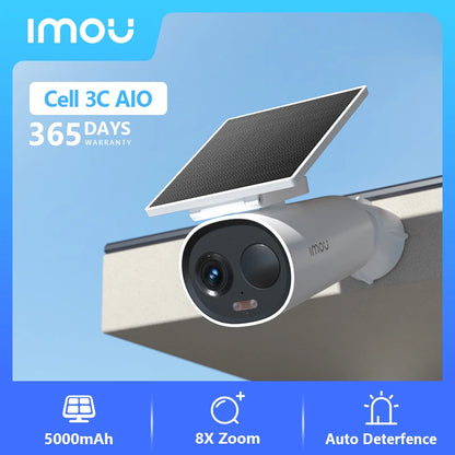 IMOU Cell PT Lite Solar Panel Kit 3MP Wi-Fi Camera 5000mAh Battery Human Detection IP66 Weatherproof Home Security Camera Type-C