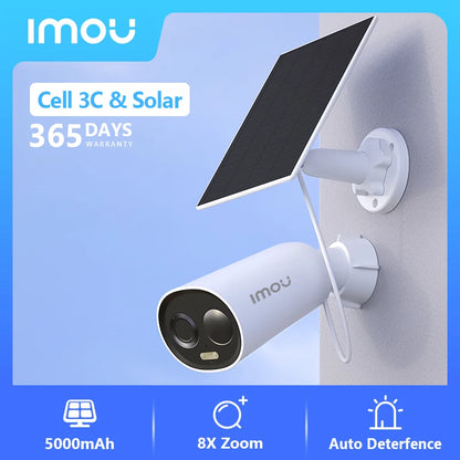 IMOU Cell PT Lite Solar Panel Kit 3MP Wi-Fi Camera 5000mAh Battery Human Detection IP66 Weatherproof Home Security Camera Type-C