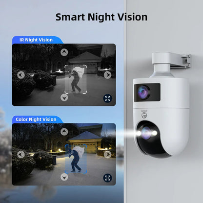 JOOAN 8MP HD IP Camera Outdoor Dual Lens Security WiFi Camera Auto Tracking Color Night CCTV Audio Video Surveillance Camera