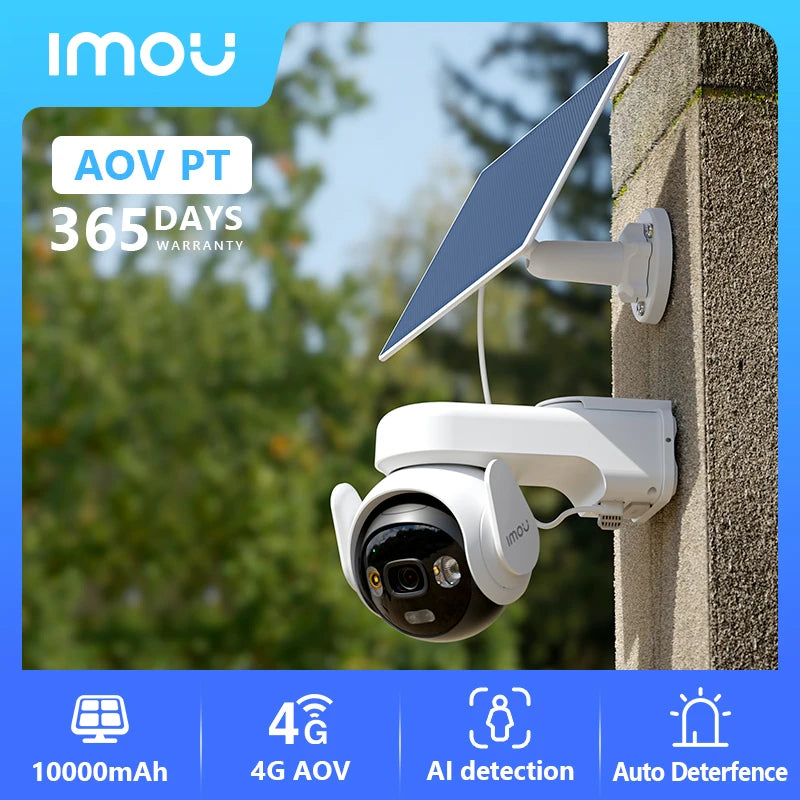 IMOU Cell PT Lite Solar Panel Kit 3MP Wi-Fi Camera 5000mAh Battery Human Detection IP66 Weatherproof Home Security Camera Type-C