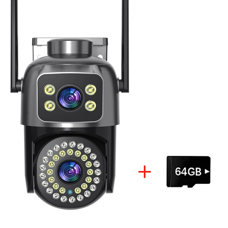 Dual Lens PTZ Wifi Camera 8MP IP Camera Dual Screen AI Human Auto Tracking Two Way Audio Video Outdoor Surveillance Cameras