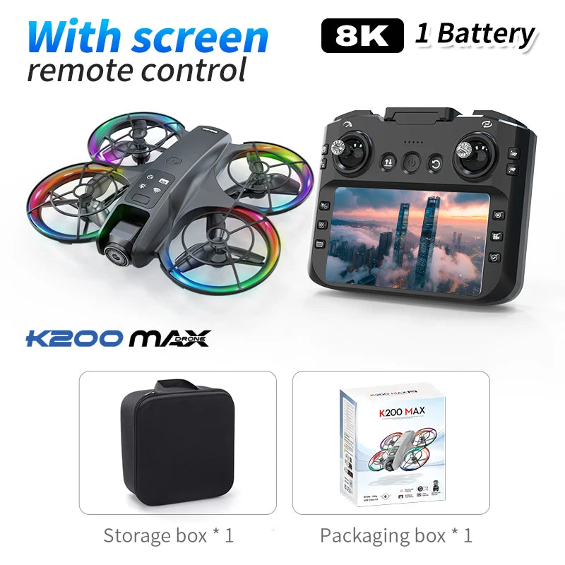 K200 MAX Drone 8K Ultra HD Camera Quadcopter With Large Screen Brushless Motor Long Flight 5G Dual Camera For Aerial Photography