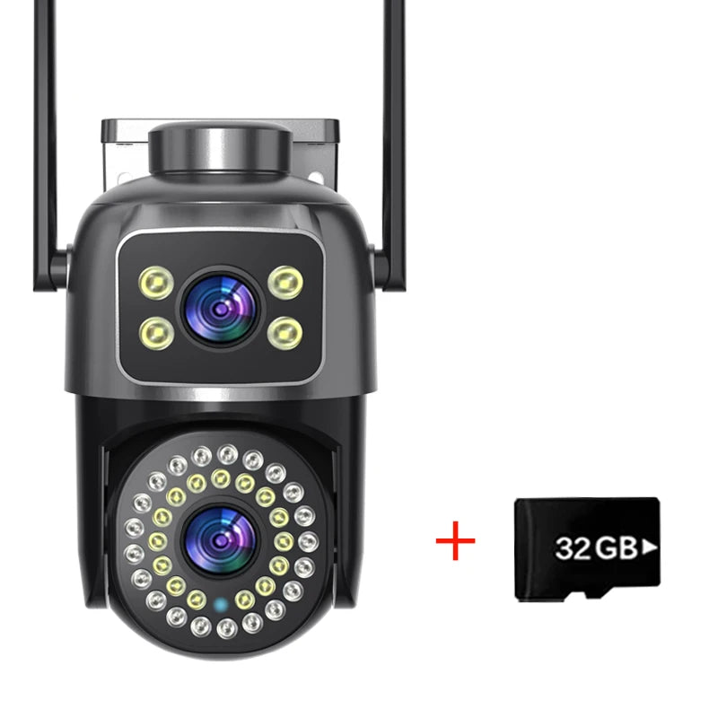 Dual Lens PTZ Wifi Camera 8MP IP Camera Dual Screen AI Human Auto Tracking Two Way Audio Video Outdoor Surveillance Cameras