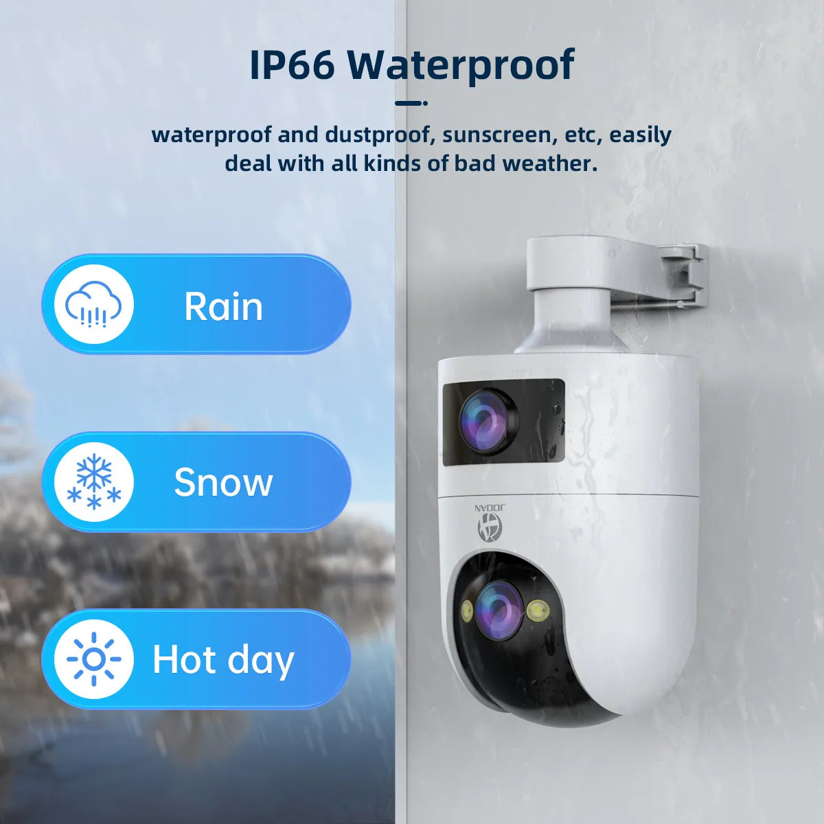 JOOAN 8MP HD IP Camera Outdoor Dual Lens Security WiFi Camera Auto Tracking Color Night CCTV Audio Video Surveillance Camera