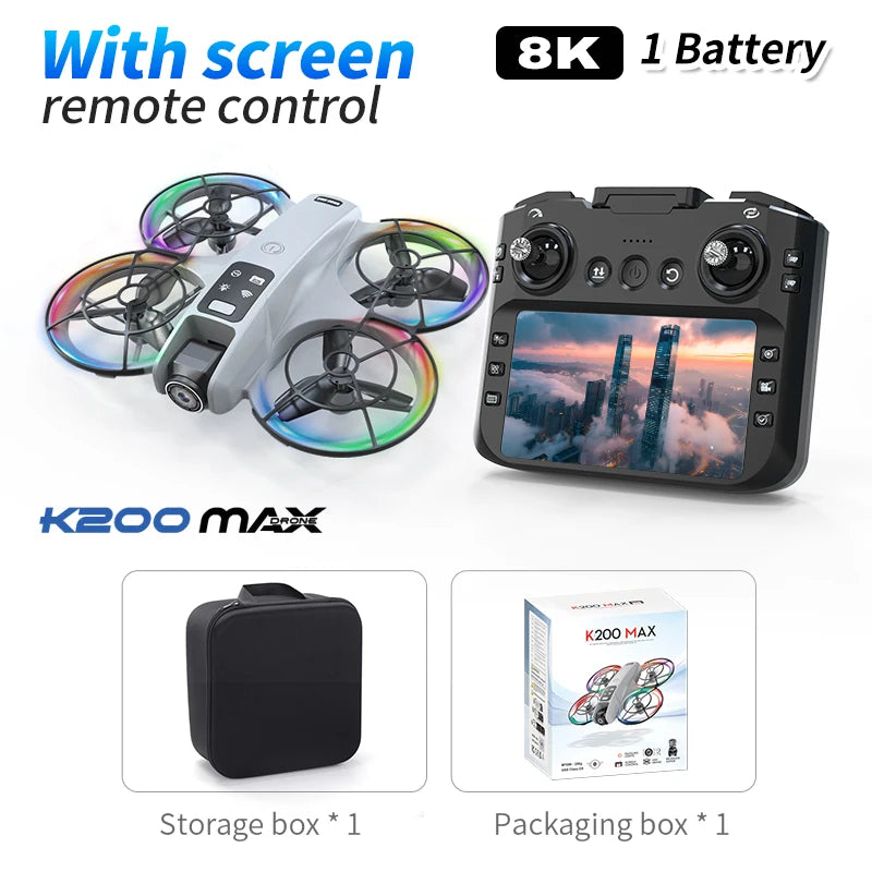 K200 MAX Drone 8K Ultra HD Camera Quadcopter With Large Screen Brushless Motor Long Flight 5G Dual Camera For Aerial Photography