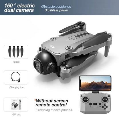 New D18 RC Drone 8K Professional HD  Dual Camera 360° Obstacle Avoidance Aerial Optical Brushless Large Screen Quadcopter Toy