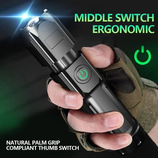Strong Light Flashlight Outdoor Emergency Multi Functional USB Camping Light Lighting Flashlight Working Side Charging