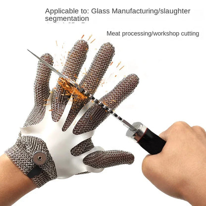 Stainless Steel Cut-resistant Gloves Level 5 Slaughter and Gardening High-risk Work Cut-resistant Labor Protection Gloves 1pcs