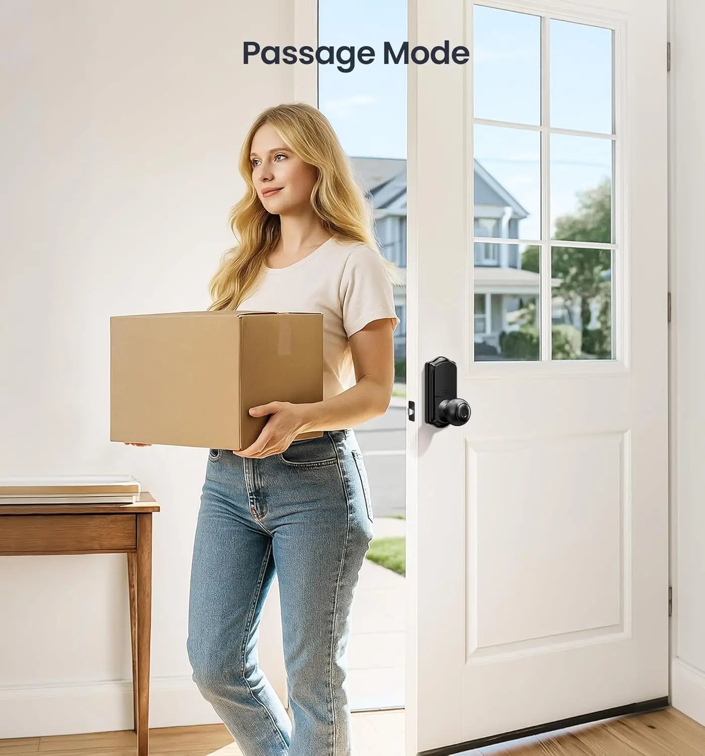 Veise VE018 Smart Knob Handle Lock - Fingerprint, App Control, Keyless Entry for Front Door and Bedroom