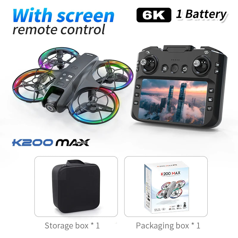 K200 MAX Drone 8K Ultra HD Camera Quadcopter With Large Screen Brushless Motor Long Flight 5G Dual Camera For Aerial Photography