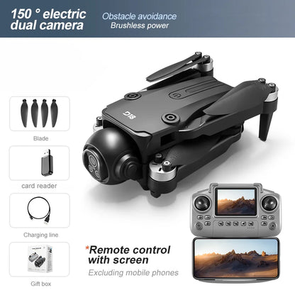 New D18 RC Drone 8K Professional HD  Dual Camera 360° Obstacle Avoidance Aerial Optical Brushless Large Screen Quadcopter Toy
