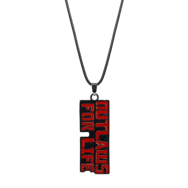 Revolver Weapon Model Letter Tag Pendant