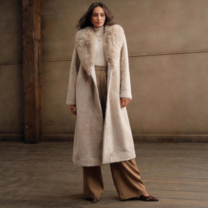 Elegant Trendy Autumn And Winter Casual Faux Fur Coat