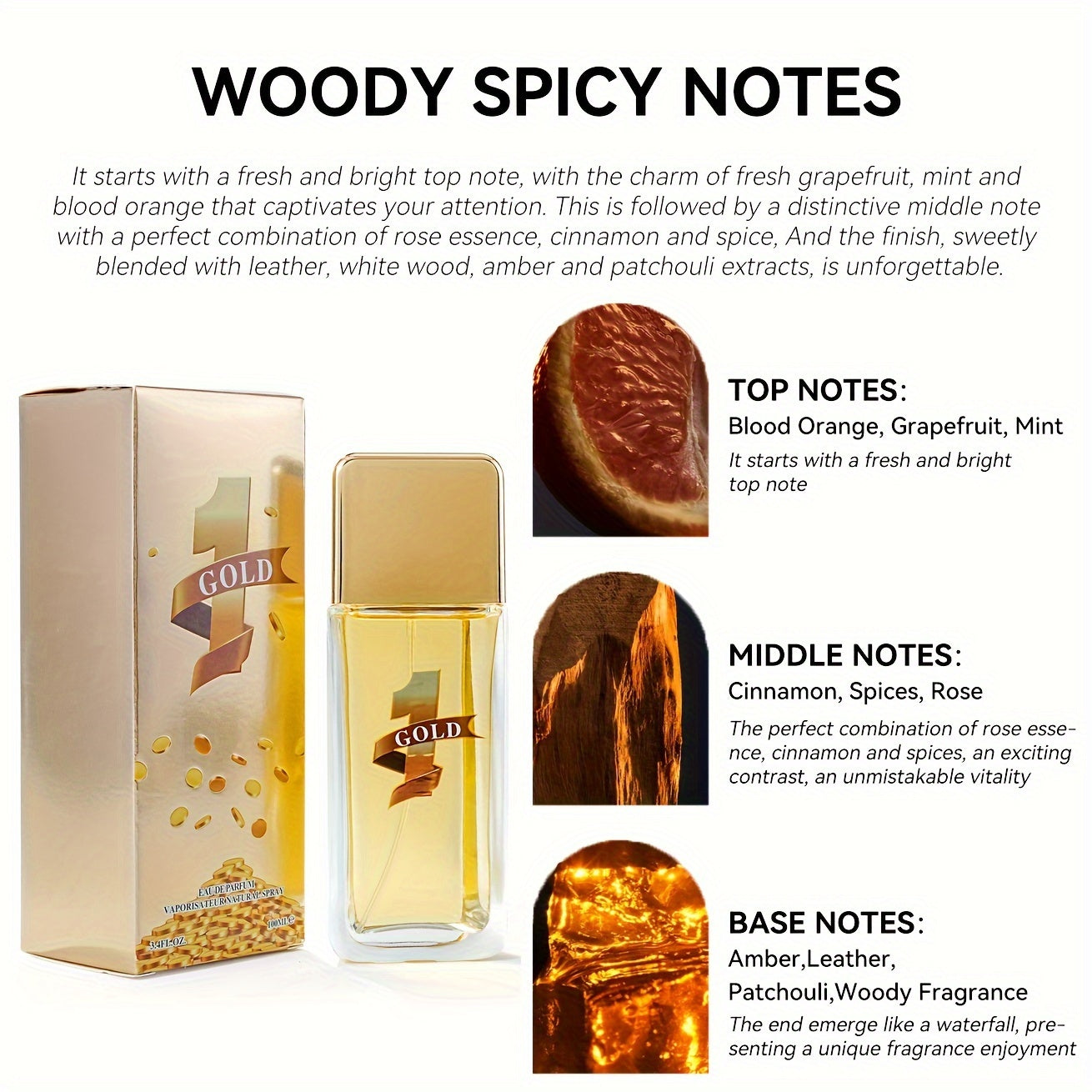 3.38oz Eau De Parfum For Men, Refreshing And Long Lasting Fragrance With Woody Spicy Notes,Perfume For Dating And Daily Life,A Perfect Gift For Men